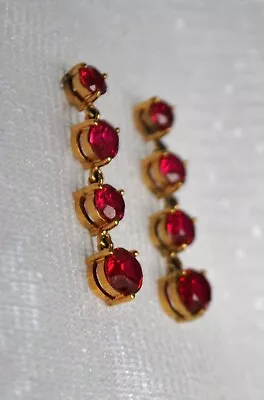 Vintage Hollywood Collection Marilyn Monroe Ruby CZ Silver Vermeil Earrings • $30.96