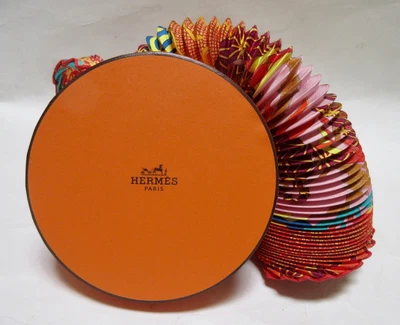 $995 • Buy Hermes Ex-Libris En Kimonos Pleated Plisse Scarf W/Box - 36  - Mint Condition