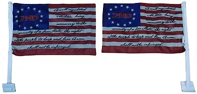 2 Pack Betsy Ross 2nd Amendment Militia 12 X18  2-Sided Rough Tex Nylon Car Flag • $14.88