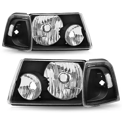 For 2001-2011 Ford Ranger Black Housing Clear Corner Headlights Assembly Pair • $62.99