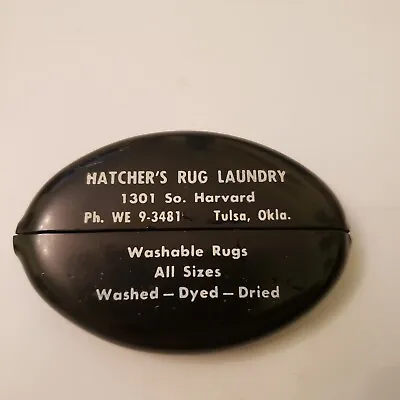 Quikoin Advertising Coin Purse Hatchers Rug Laundry 1960s Tulsa Ok • $13