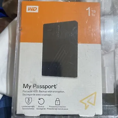 WD 1TB My Passport Portable External Hard Drive Black Brand New • £59.99