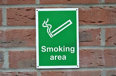 SMOKING AREA A4 Or A5 Plastic Sign Or Sticker - Shelter Cigarette Smoke Staff  • £2.99
