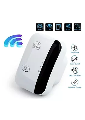 WiFi Signal Extender Range Repeater Booster Internet Amplifier 300Mbps UK Plug • £8.49