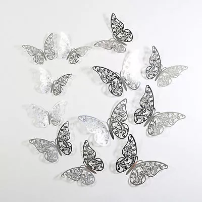 12pcs 3D Butterfly Wall Stickers Art Decals Home Any Room Decorations Decor Kids • £2.80