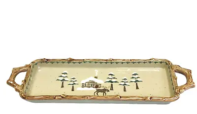Sonoma Lifestyles LODGE 15 X 4  Serving Tray Trees Log Cabin Moose Discontinued • $19.88