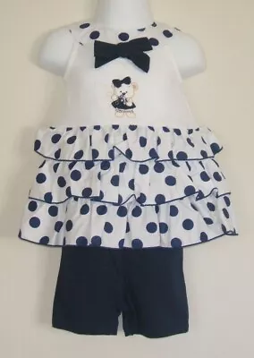 Girls Dress Top & Shorts Set Blue/White ZIP ZAP 3-6 Months BNWT • £5.99