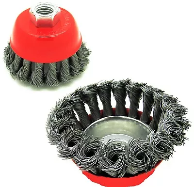 2 Calhawk 5  Cup Brush Knotted Knot Type Wire Wheel Fits 4-1/2 Angle Grinder 5/8 • $24.99