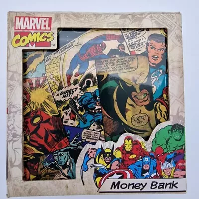 Marvel Comics Money Bank Official BB Designs Boxed Comic Strip Image Money Box • £14