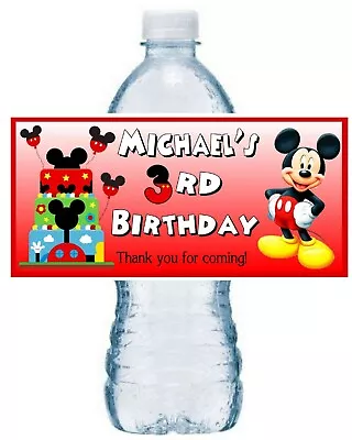 20 Mickey Mouse Clubhouse Birthday Party Favors ~ Water Bottle Labels • $9.99