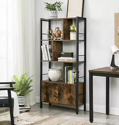 Large Industrial Bookcase Vintage Storage Unit Rustic Metal Cabinet Tall Display • £109.90