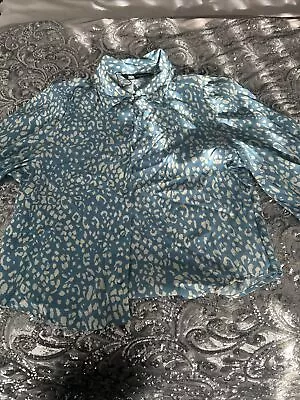 Zara Light Blue Pattern Blouse  • £7.50