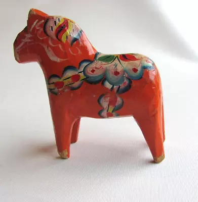 Vintage Wooden Orange Dala Horse Sweden  Mora • $20