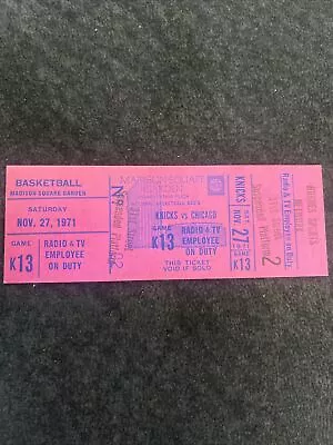 1971 New York Knicks Chicago Bulls Media Press Pass Ticket MSG UNCUT! 🏀 • $49.95