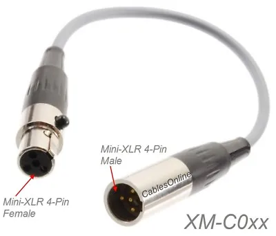 Mini XLR 4-Pin Female To Mini XLR 4-Pin Male Pro Audio Cable • $16.95