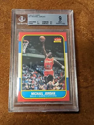 1986-87 Fleer #57 Michael Jordan Rookie RC BGS 9 • $13000