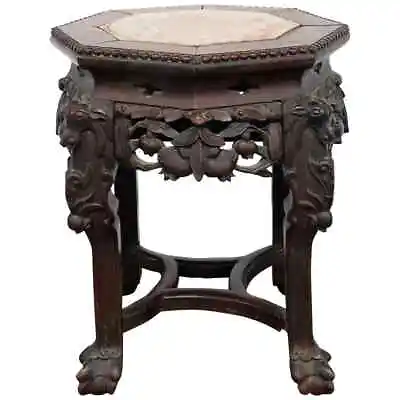 Chinese Inset Marble Top Taboret Plant Fern Stand • $1076.40