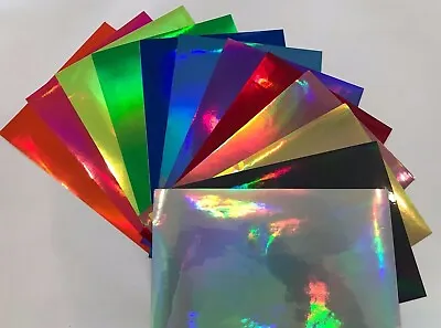 Holographic Rainbow Sign Vinyl Pick Color & Size Oil Slick Free S&H OilSlick • $34.95