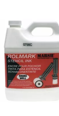 MARSH Rolmark Stencil Ink White 946ml - Permanent Waterproof Fast Drying • $49.26