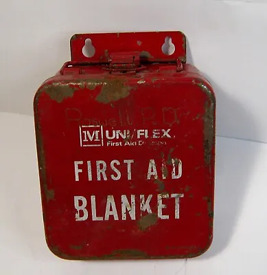 Vintage Muni/Flex Red First Aid Blanket Wall Mountable Metal Box • $16.99