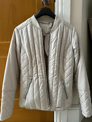 ILSE JACOBSEN HORNBAEK Cream Quilted Women’s Jacket / Coat 34 Small • £39.50