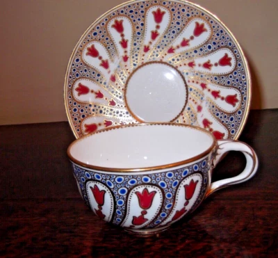 £20 • Buy Antique, Hand Decorated Unusual Pattern Minton Cup And Saucer C 1860s