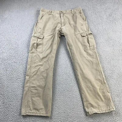 Wrangler Fleece Lined Cargo Pants Mens 36x32 (meas 36x31) Beige • $13.88