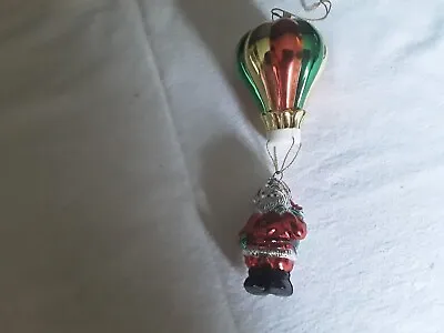 Vintage Silvestri Christmas Tree Ornament   Hot Air Balloon -Hanging Santa • $7.99