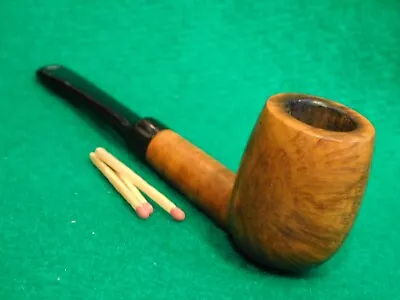 Briar Tobacco Pipe ~ Billiard Bowl With Long Saddle Stem ~ Wilke N.Y.C. • $35