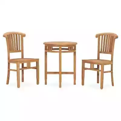 Solid Teak Wood Patio Dining Set 3 Piece Wooden Table Chair Seating VidaXL VidaX • $446.99