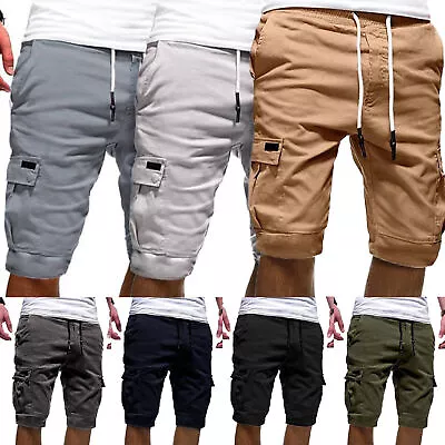 HOT Mens Cargo Combat Shorts Chino Casual Knee Length Half Pants Bottom Trousers • £16.99