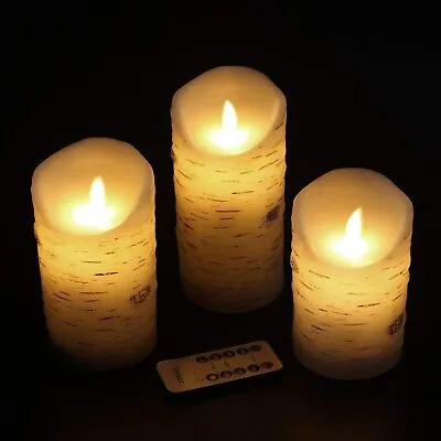 $24.95 • Buy Vinkor Flameless Candles Flickering Candles Birch Bark Set Of 4 5  6  Battery