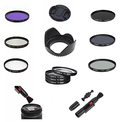 $69.84 • Buy 72mm Camera Bundle Lens Hood Cap UV CPL FLD ND Close Up Filter For Sony Lens