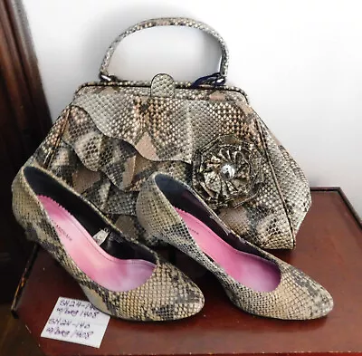 Shoes & Bag Snake Pattern - Mizrahi  Riley Women's Size 9 Pumps & Nicole Handbag • $44.77