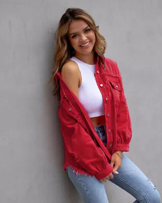 Womens Denim Jackets | Casual Loose Jeans Jacket Coat Ladies Long Sleeve Outwea • £15.19