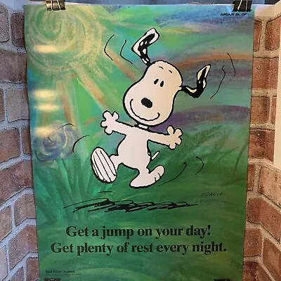 Vintage Peanuts Snoopy Poster For Schools 22 X17  Workplace Motivational Poster • $49.99