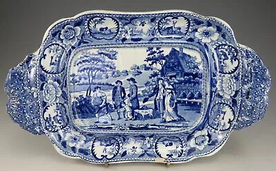 £95 • Buy Antique Pottery Pearlware Blue Transfer Beemaster Sauce Tureen Stand 1825