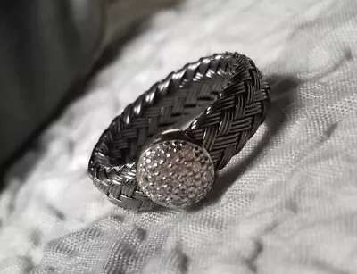 Ross Simons Charles Garnier Black Rhodium Mesh Braided Sterling Silver Band Ring • $73.95