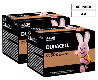 Duracell Coppertop AA Battery Alkaline Batteries Long Lasting Geniune 40 Pack  • $28.98