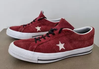 Converse One Star Ox Sneakers Red Deep Bordeaux 158370C Vintage Suede Men US 11 • $59.99