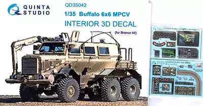 Quinta Studios 1/35 BUFFALO 6x6 MPCV 3D DECAL COLORED INTERIOR SET Bronco • $8.99