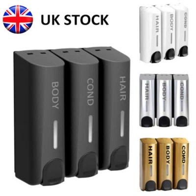 £21.99 • Buy Soap Dispenser Wall Mounted Liquid Bathroom Hand Soap Shower Gel Shampoo 3PCS