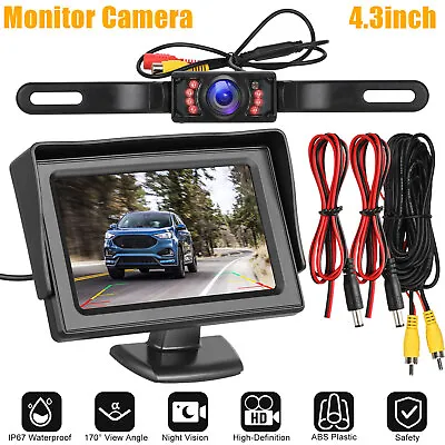 4.3  Car Rear View Backup Camera Waterproof Parking System Night Vision+Monitor • $27.98