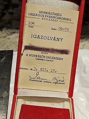Hungary Hungarian Communist Army Service Merit Medal 1965 With Award Document • $15