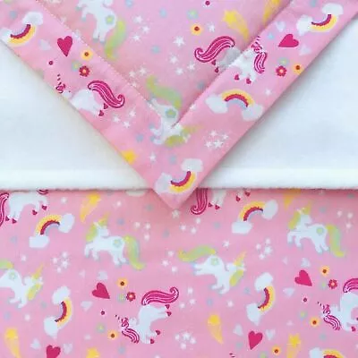 Dolls Pram Cot Blanket & Pillow Bedding Set Pretty Pink Unicorns Baby Annabell  • £6.69