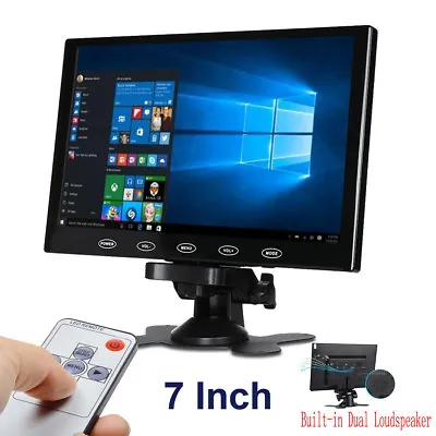 Portable Monitor 7  CCTV Monitor HDMI VGA AV PC Screen W/Speaker For Raspberry • $44.99