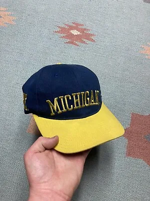 Vintage Nike Strapback Hat Cap University Of Michigan Wolverines College Swoosh • $20