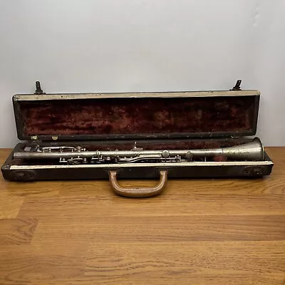 Sir Walter Antique Silver Metal Clarinet W/ Mouthpiece & Case Made In USA • $199