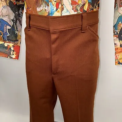 Farah Pants Mens Polyester Disco Saturday Night Fever Flare Vtg 60s 70s Sz 37 27 • $75.86