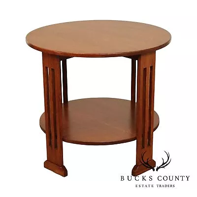 $1095 • Buy Custom Quality Mission Style Oak Round Side Table